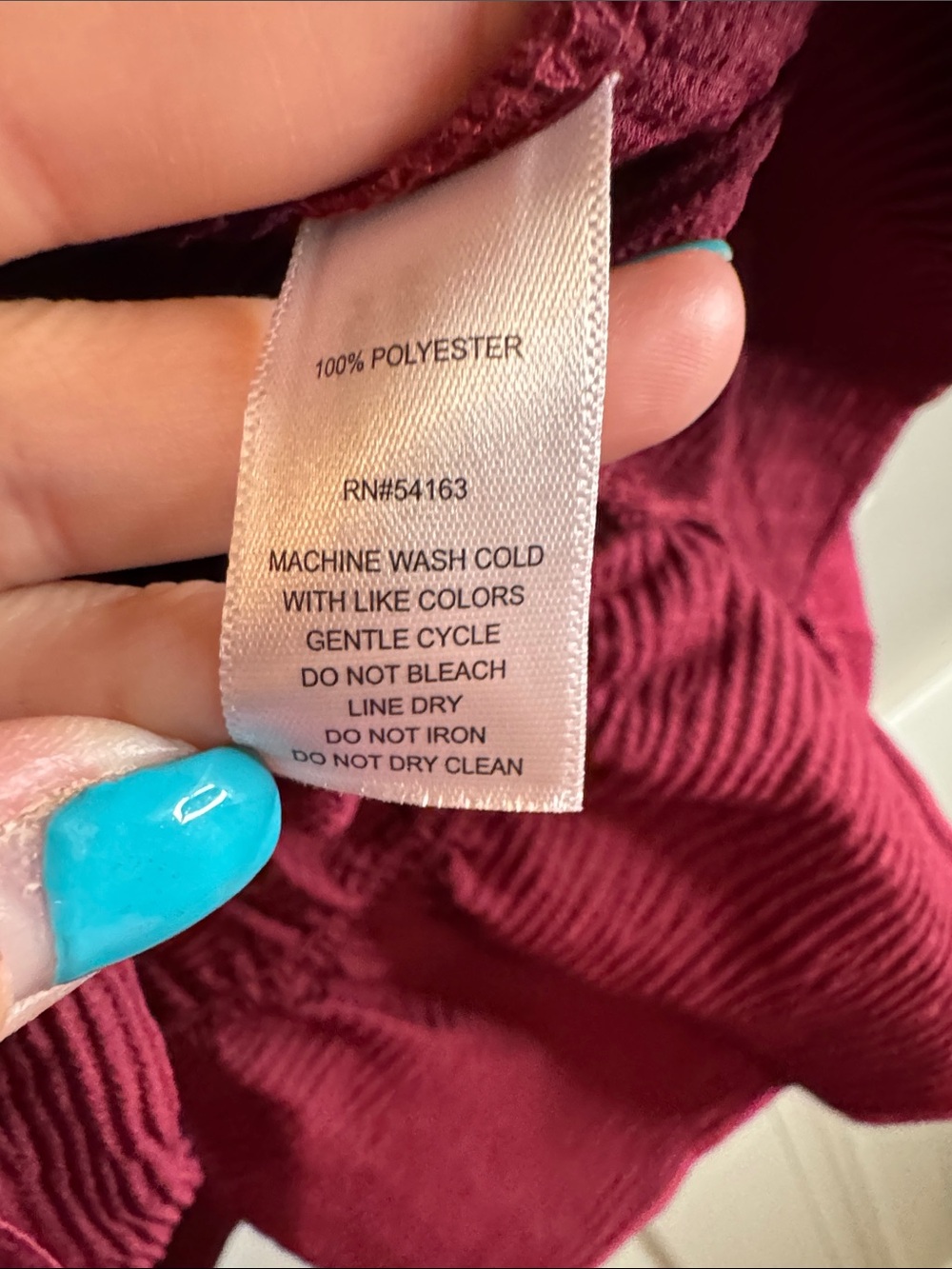 Women's Gathered-Waist Long Sleeve Top - Raspberry (R) - Picture 3 of 4
